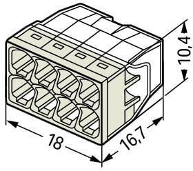 Ātrais savienotājs WIRE 8x 0.5-2.5mm2 WAGO 2273-208 (50 gab. iepakojums)
