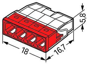Ātrais savienotājs VADS 4x 0.5-2.5mm2 WAGO 2273-204 (100 gab. iepakojums)