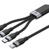 Unitek USB 3 vienā uzlādes kabelis, melns