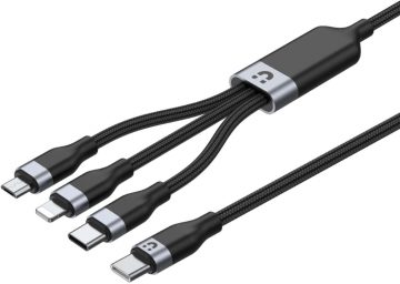 Unitek USB 3 vienā uzlādes kabelis, melns