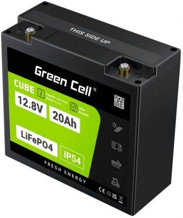 LITIJA DZELZS FOSFĀTA AKUMULATORS LiFePO4 Zaļās šūnas kubs 12,8 V 20 Ah LFPGC12V20 AH