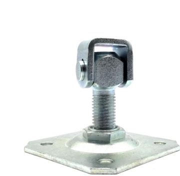 PSG 61.019.01 eņģe ar plāksnīti 100x100x4mm - M20 vītne (regulējama, cinkota cilpa)