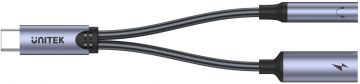 Unitek adapteris USB-C uz 3,5 mm miniligzdu un USB-C 60 W