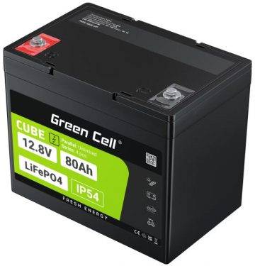 LIITIUM RAUDFOSFAAT AKU LiFePO4 Roheline elemendi kuubik 12,8 V 80 Ah LFPGC12V80 AH