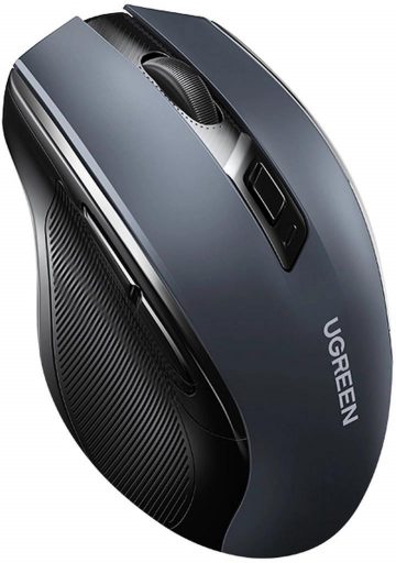 Ugreen MU006 bezvadu optiskā pele USB 2.4GHz / Bluetooth 5.0 4000 DPI - melna