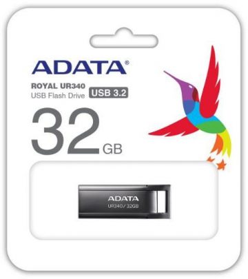Adata USB flash drive UR340 32GB USB3.2 Gen1 black Adata USB flash drive UR340 32GB USB3.2 Gen1 black