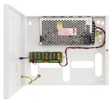 Импульсный блок питания, стабилизированный для 8 HD камер Pulsar PSDC08128T 12V/8A/8×1A/TOPIC