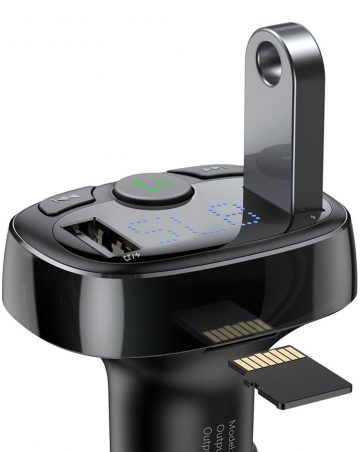 FM RAIDĪTĀJS AUTO LĀDĒTĀJS Baseus Enjoy S-09A 3.4A 2x USB-A microSD BT 4.2