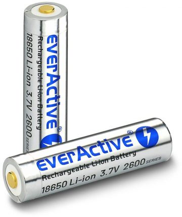 Аккумулятор 18650 литий-ионный 3,7 В everActive 2600 мАч (1 шт.) micro-USB с защитой Аккумулятор 18650 литий-ионный 3,7 В everActive 2600 мАч (1 шт.) micro-USB с защитой