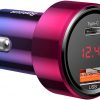 Baseus Magic Series PPS automašīnas lādētājs USB-C/USB-A 45W rozā-zils