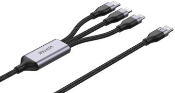 Unitek USB 3 vienā uzlādes kabelis, melns