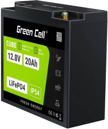 LITIJA DZELZS FOSFĀTA AKUMULATORS LiFePO4 Zaļās šūnas kubs 12,8 V 20 Ah LFPGC12V20 AH