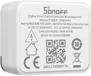 Viedais ZigBee slēdzis Sonoff ZBMINIR2