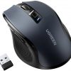 Ugreen MU006 bezvadu optiskā pele USB 2.4GHz / Bluetooth 5.0 4000 DPI - melna