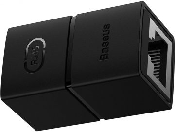 Baseus AirJoy sērijas 2 gab. Ethernet RJ-45 tīkla kabeļu savienotājs - melns