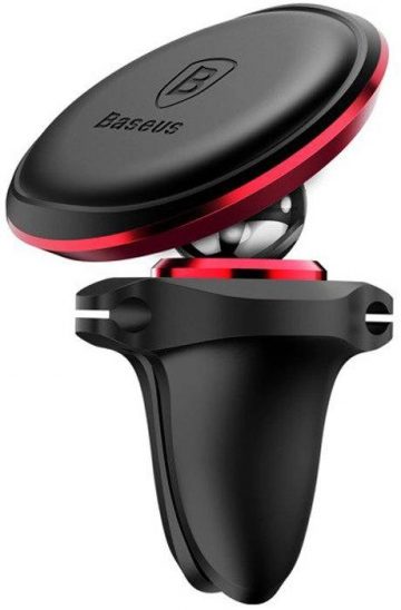 Baseus Overseas Edition magnētiskais telefona turētājs, sarkans (ventilācijas restēm)