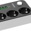 Maitinimo ilgintuvas su jungikliu Energizer 3x SCHUKO 6x USB-A 2500W 10A 2M laidas