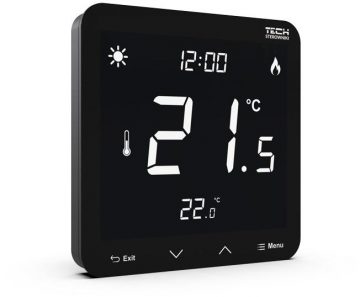 Vadu divstāvokļu iebūvējamie istabas termostati, melni, ST-297z v3 Tech kontrolieri