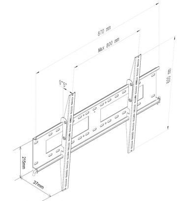 LCD/LED TV stiprinājums AR-88XL ART 37-100" 80KG vertikālā regulēšana 37 mm maxVESA 800x600