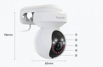 Reolink E Series E540 PTZ 5MP Wi-Fi LED IP kamera Balta Reolink E Series E540 PTZ 5MP Wi-Fi LED IP kamera Balta
