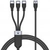 Unitek USB 3 vienā uzlādes kabelis, melns