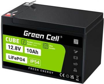 ЛИТИЙ-ЖЕЛЕЗО-ФОСФАТНАЯ БАТАРЕЯ LiFePO4 Green Cell Cube 12,8 В 10 А·ч LFPGC12V10 А·ч