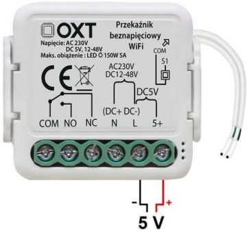 OXT mini bezsprieguma releja modulis AC 230V DC 5V 12-48V WiFi TUYA