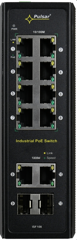 Промышленный коммутатор PULSAR ISF108 (8xPoE, 2xCombo) Промышленный коммутатор PULSAR ISF108 (8xPoE, 2xCombo)