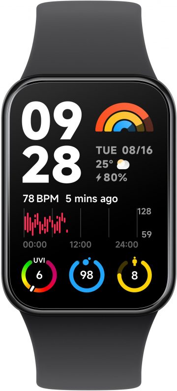 Xiaomi Smart Band 8 Pro melna viedpulkstenīte