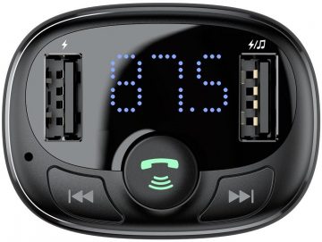 FM RAIDĪTĀJS AUTO LĀDĒTĀJS Baseus Enjoy S-09A 3.4A 2x USB-A microSD BT 4.2