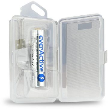 Аккумулятор 18650 литий-ионный 3,7 В everActive 2600 мАч (1 шт.) micro-USB с защитой Аккумулятор 18650 литий-ионный 3,7 В everActive 2600 мАч (1 шт.) micro-USB с защитой