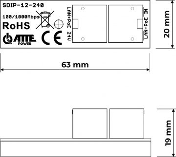 PoE-адаптер ATTE SDIP-12-240