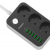 Maitinimo ilgintuvas su jungikliu Energizer 3x SCHUKO 6x USB-A 2500W 10A 2M laidas