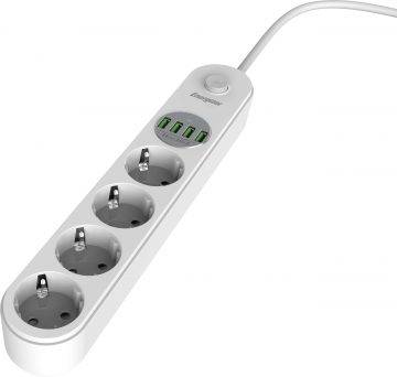 Подставка с выключателем Energizer 4x SCHUKO 4x USB-A 2500 Вт 10 А Кабель 2 м