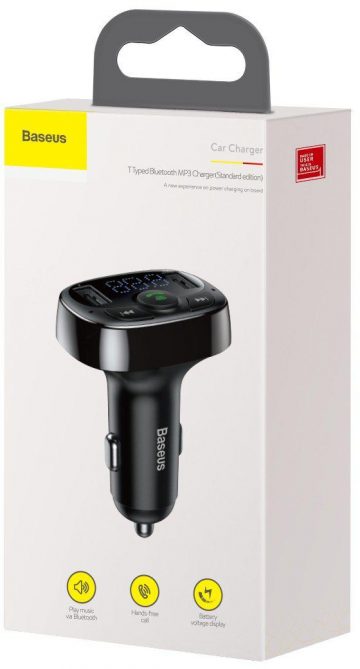 FM RAIDĪTĀJS AUTO LĀDĒTĀJS Baseus Enjoy S-09A 3.4A 2x USB-A microSD BT 4.2