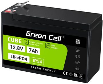 Ličio geležies fosfato akumuliatorius LiFePO4 žalias elementas 12,8 V 7Ah LFPGC12V7 AH Ličio geležies fosfato akumuliatorius LiFePO4 žalias elementas 12,8 V 7Ah LFPGC12V7 AH