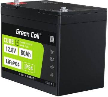 LIITIUM RAUDFOSFAAT AKU LiFePO4 Roheline elemendi kuubik 12,8 V 80 Ah LFPGC12V80 AH