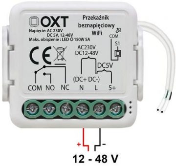 OXT mini bezsprieguma releja modulis AC 230V DC 5V 12-48V WiFi TUYA