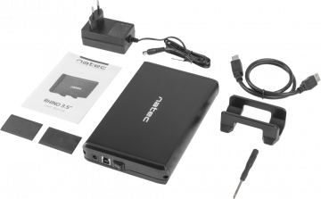 Ārējais disku korpuss Natec Rhino SATA 3,5 collu USB 3.0 alumīnijs