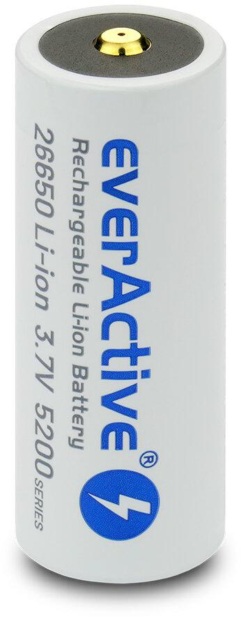 Аккумулятор 26650 Li-ion 3,7 В everActive 5200 мАч micro USB (1 шт.) с защитой Аккумулятор 26650 Li-ion 3,7 В everActive 5200 мАч micro USB (1 шт.) с защитой