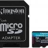 Kingston CanvasGo! Plus 200MB/s A2 U3 V30 256GB microSD atmiņas karte + adapteris Kingston CanvasGo! Plus 200MB/s A2 U3 V30 256GB microSD atmiņas karte + adapteris
