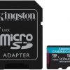 Kingston CanvasGo! Pluss 200MB/s A2 U3 V30 128GB microSD mälukaart + adapter