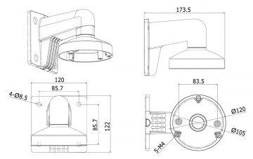 KAMERAS KRONŠTEINS DS-1272ZJ-120(BLACK) Hikvision KAMERAS KRONŠTEINS DS-1272ZJ-120(BLACK) Hikvision