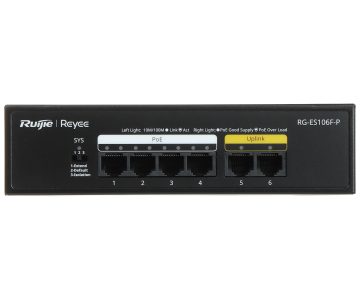 КОММУТАТОР POE RG-ES106F-P 4-ПОРТОВЫЙ REYEE КОММУТАТОР POE RG-ES106F-P 4-ПОРТОВЫЙ REYEE