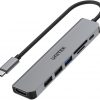 Unitek USB-C alumīnija 7-in-1 USB centrmezgls
