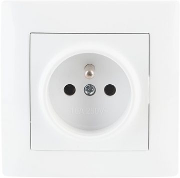 Одна розетка с заземлением VCX LC 13 WhiteОдна розетка с заземлением VCX LC 13 White