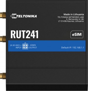 Teltonika RUT241 Industrial 4G/LTE maršrutētājs (RUT241010000)Teltonika RUT241 Industrial 4G/LTE maršrutētājs (RUT241010000)
