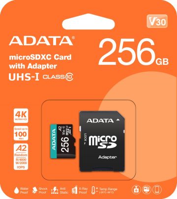 Карта памяти microSD Adata Premier Pro 256 ГБ UHS1 U3 V30 A2 + адаптер Карта памяти microSD Adata Premier Pro 256 ГБ UHS1 U3 V30 A2 + адаптер