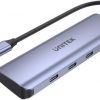 Unitek centrmezgls USB-C 3.1, 4 x USB-C, 5 Gbps