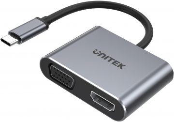 Unitek centrmezgls USB-C HDMI VGA USB-A un PD 100W D1049AUnitek centrmezgls USB-C HDMI VGA USB-A un PD 100W D1049A
